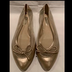 INC Pewter Snake Skin Style Flats size 8